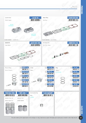 Catalogs auto parts for car and truck