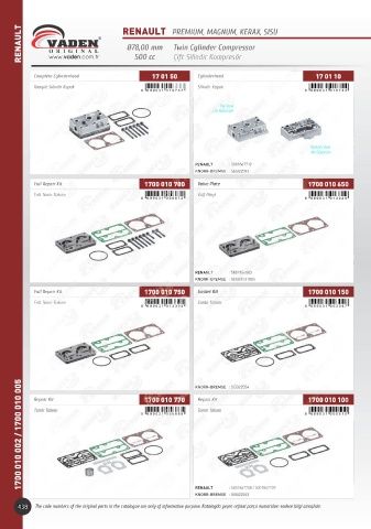 Catalogs auto parts for car and truck