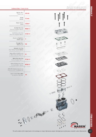 Catalogs auto parts for car and truck