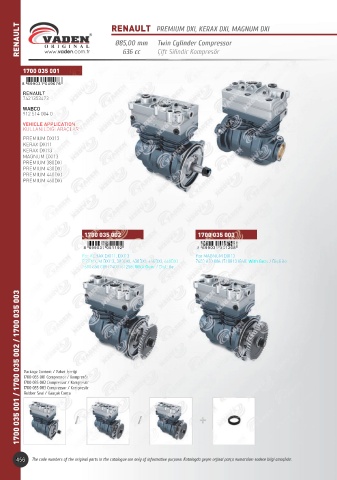 Catalogs auto parts for car and truck