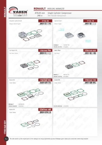 Catalogs auto parts for car and truck