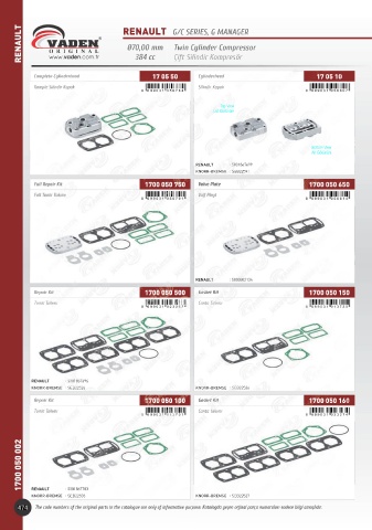 Catalogs auto parts for car and truck