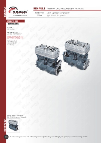 Catalogs auto parts for car and truck