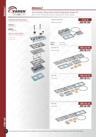 Catalogs auto parts for car and truck