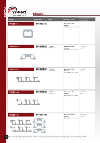 Catalogs auto parts for car and truck