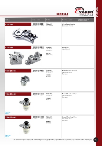 Catalogs auto parts for car and truck