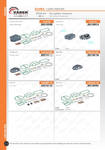 Catalogs auto parts for car and truck