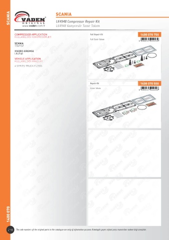 Catalogs auto parts for car and truck