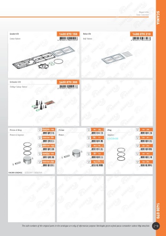 Catalogs auto parts for car and truck