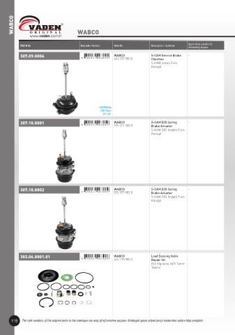 Spare parts cross-references