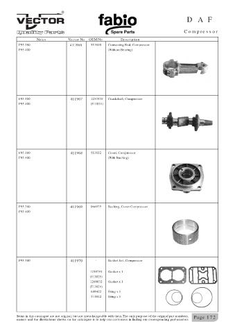 Spare parts cross-references