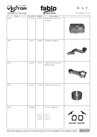 Spare parts cross-references