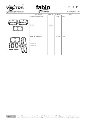 Spare parts cross-references