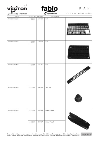 Spare parts cross-references