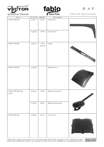 Spare parts cross-references