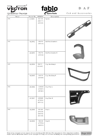 Spare parts cross-references