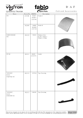 Spare parts cross-references