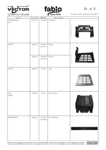 Spare parts cross-references