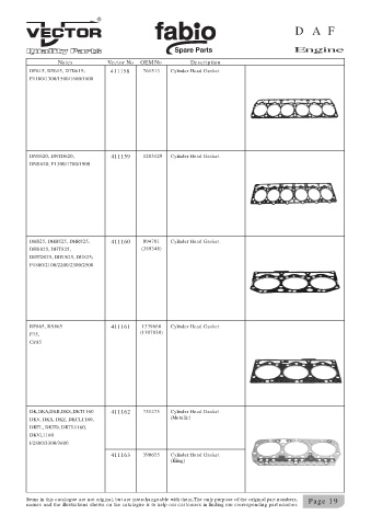 Spare parts cross-references