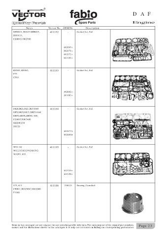 Spare parts cross-references