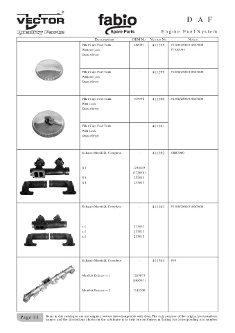 Spare parts cross-references