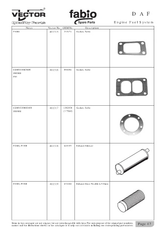 Spare parts cross-references