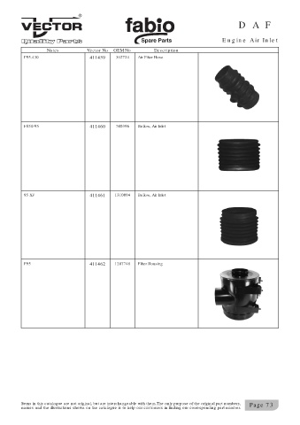 Spare parts cross-references