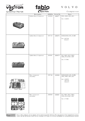 Spare parts cross-references